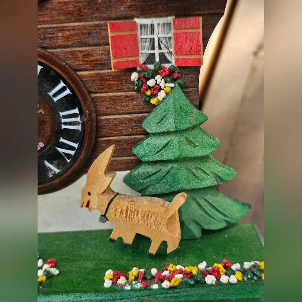 Lötscher Swiss Cuckoo Clock Goats At Play Miller’s Chalet Style Vintage Untested